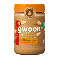 G'woon 100% pindakaas met stukjes pinda
