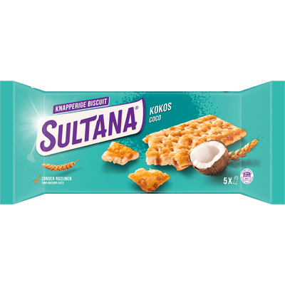 Sultana Knappers kokos 5x 3st.