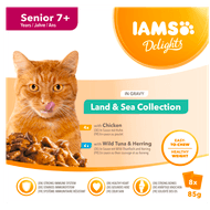 Iams Kattenvoer senior land & sea gravy 8 st.