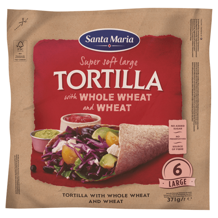 Santa Maria Tortilla whole wheat large 6 stuks