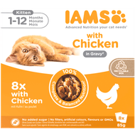 Iams Kattenvoer kitten kip gravy 8 st.