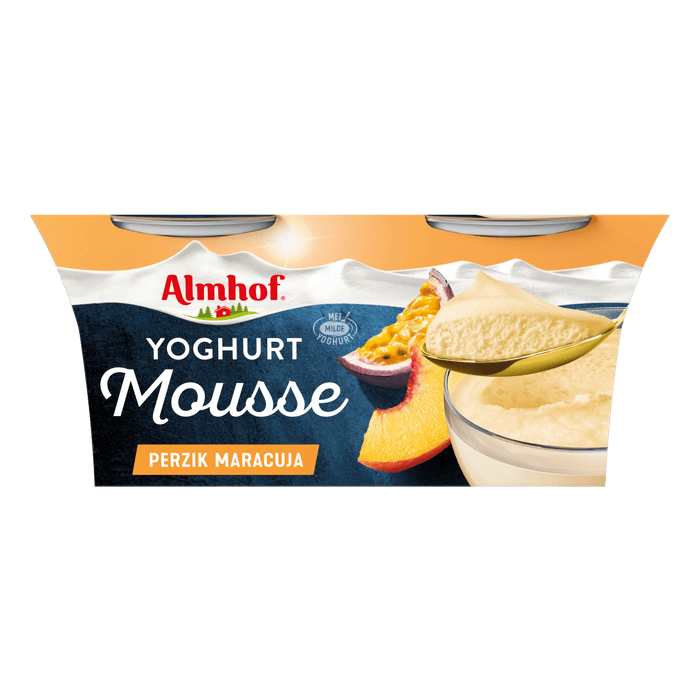 Almhof Yoghurt mousse perzik maracuja 2 st.