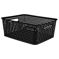 Rattan mand M 36x30x13 zwart