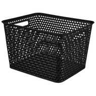 Rattan mand L 36x30x22 zwart