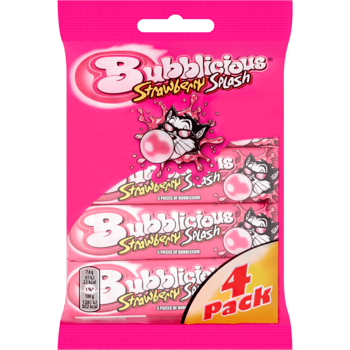 Bubblicous Strawberry splash 4 st.