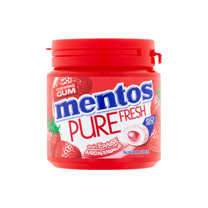 Mentos Gum pure fresh strawberry 50 stuks