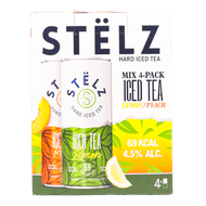 Stelz Hard ice tea lemon en peach 4x25cl