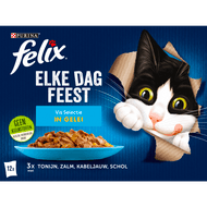 Felix Kattenvoer elke dag feest vis selectie in gelei