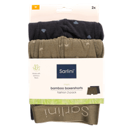 SARLINI Men bamboo boxershorts navy/army 2-pack maat M