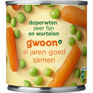 G'woon Doperwten wortelen extra fijn