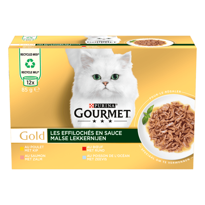 Gourmet Gold malse lekkernijen kip zalm rund zeevis 12x