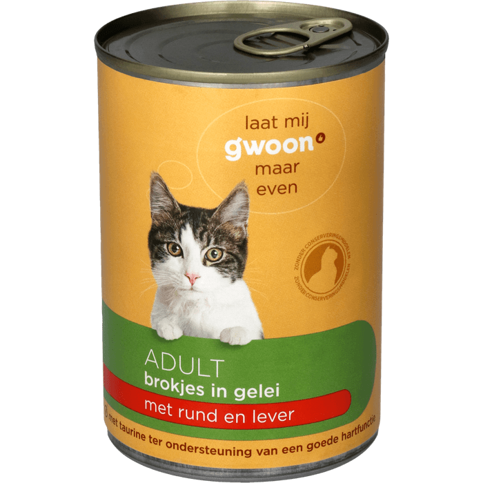 G'woon Kattenvoer rund-lever in gelei