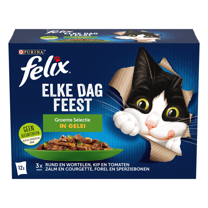 Felix Kattenvoer elke dag feest met groente in gelei 12 stuks