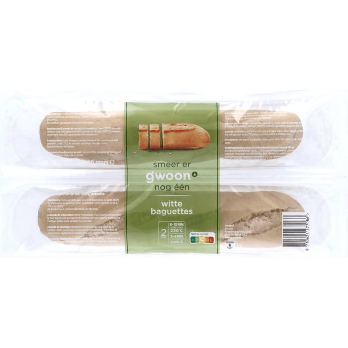 G'woon Baguettes wit 2 stuks
