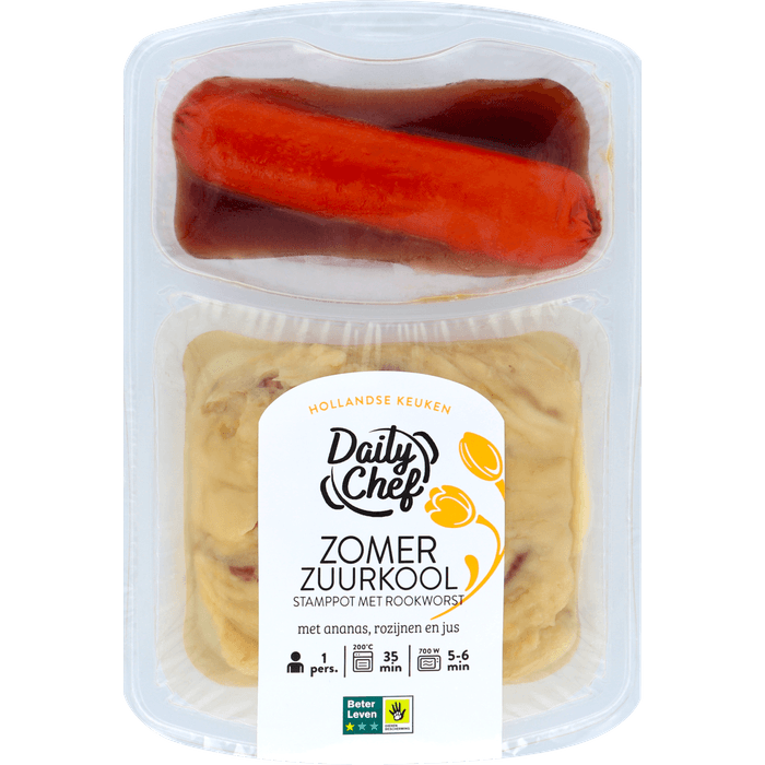Daily Chef Zomerzuurkool stampot met rookworst
