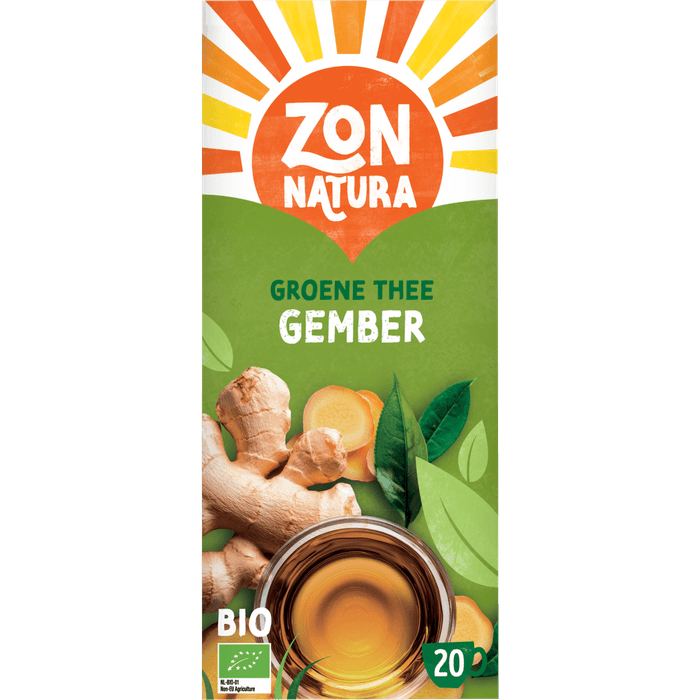 Zonnatura Biologische kruidenthee groene thee gember