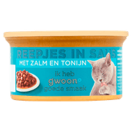 G'woon Kat premium reepjes zalm & tonijn in saus