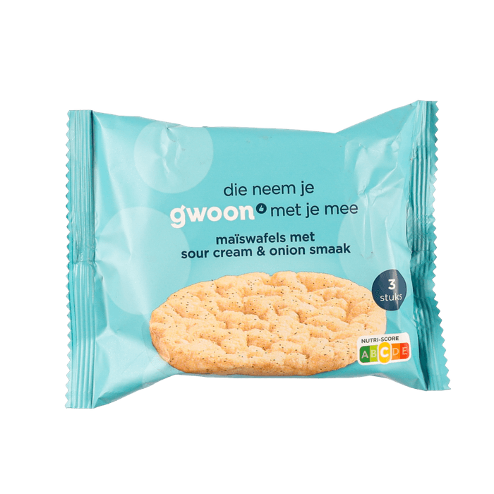 G'woon Maiswafels sour cream onion 4x1
