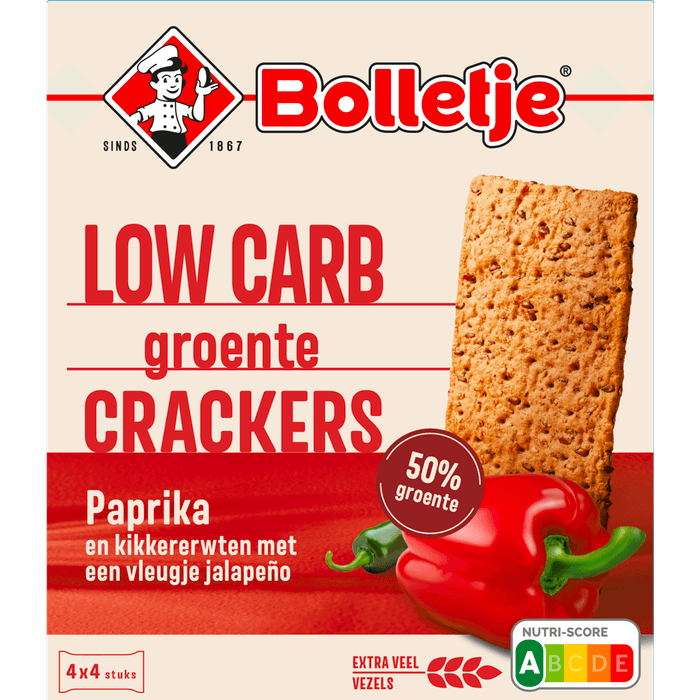 Bolletje Lowcarb groentecrackers paprika