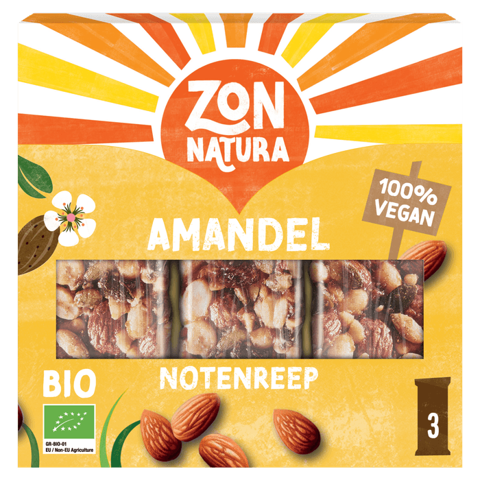 Zonnatura Biologische notenmix reep amandel 3 stuks