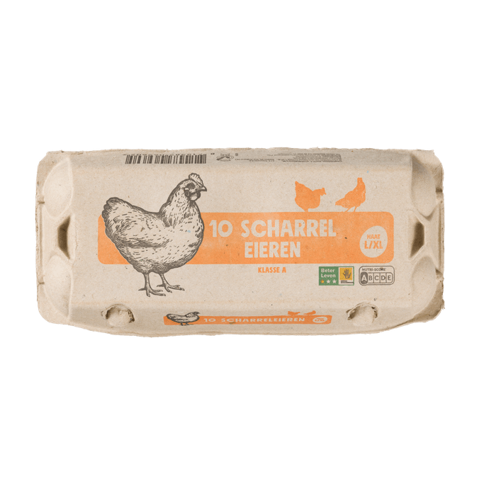 Scharreleieren wit l/xl