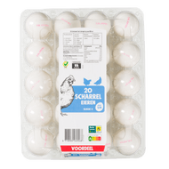 Scharreleieren wit s/m 20 st.