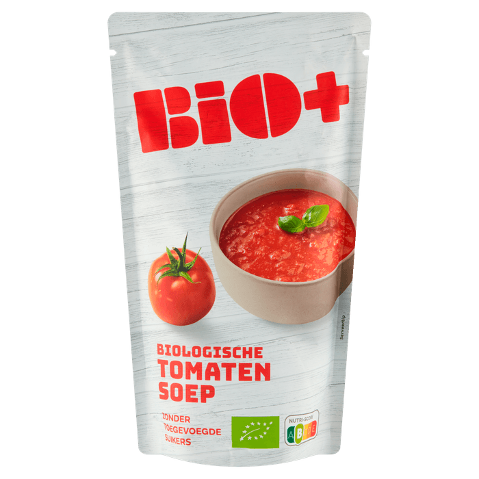 Bio+ Soep in zak tomaat