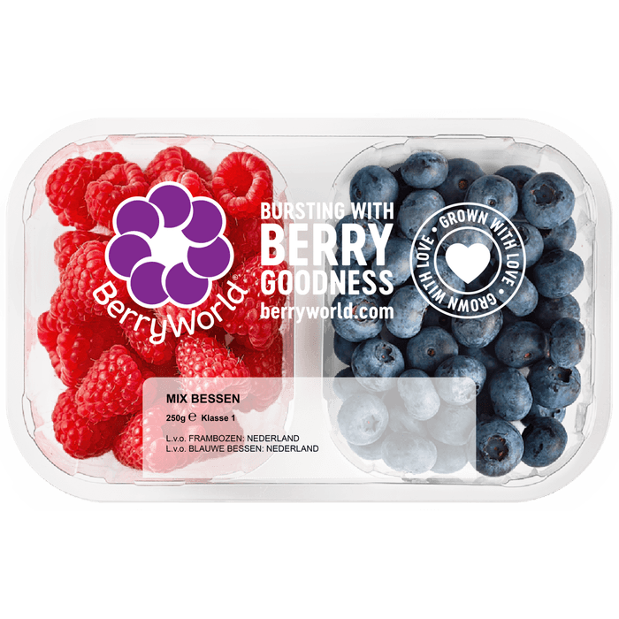 Fruitmix blauwe bes-framboos