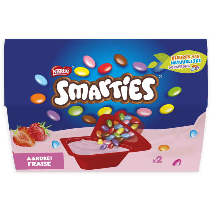 Nestlé Smarties yoghurt aardbei 2 stuks