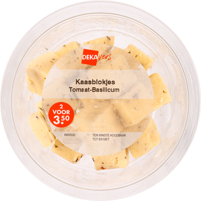 DekaVers Kaasblokjes tomaat basilicum