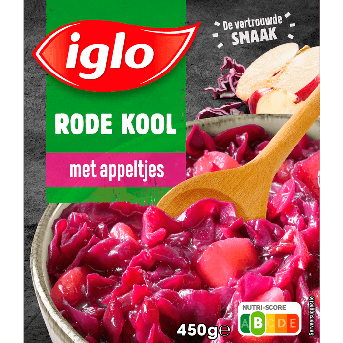 Iglo Rode kool met appel deelblokjes
