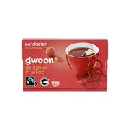 G'woon Vruchtenthee aardbei kop 20 zk.