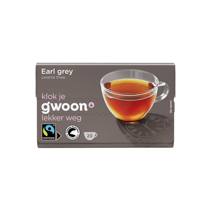 G'woon Zwarte thee earl grey 20 zk.