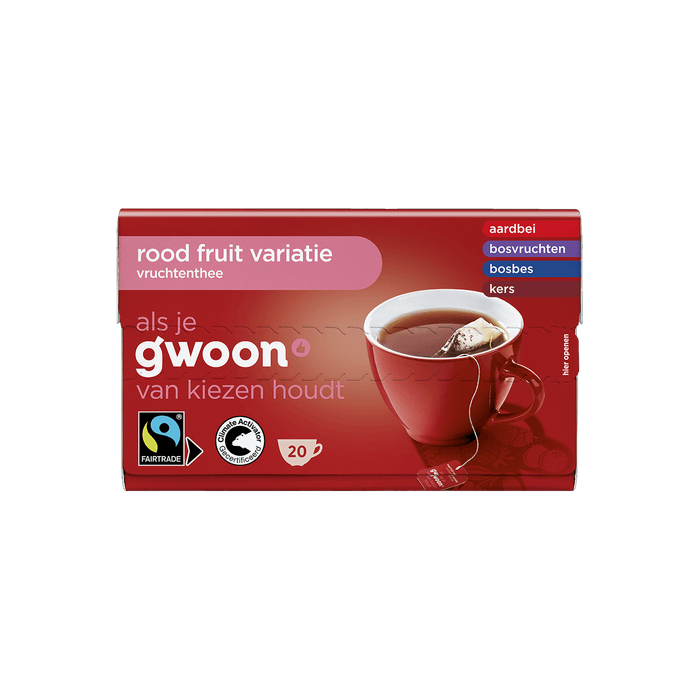 G'woon Vruchtenthee rood fruit kop 20zk