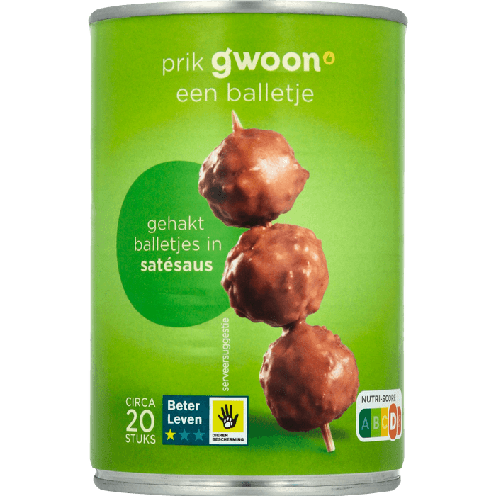 G'woon Gehaktballetjes in satesaus