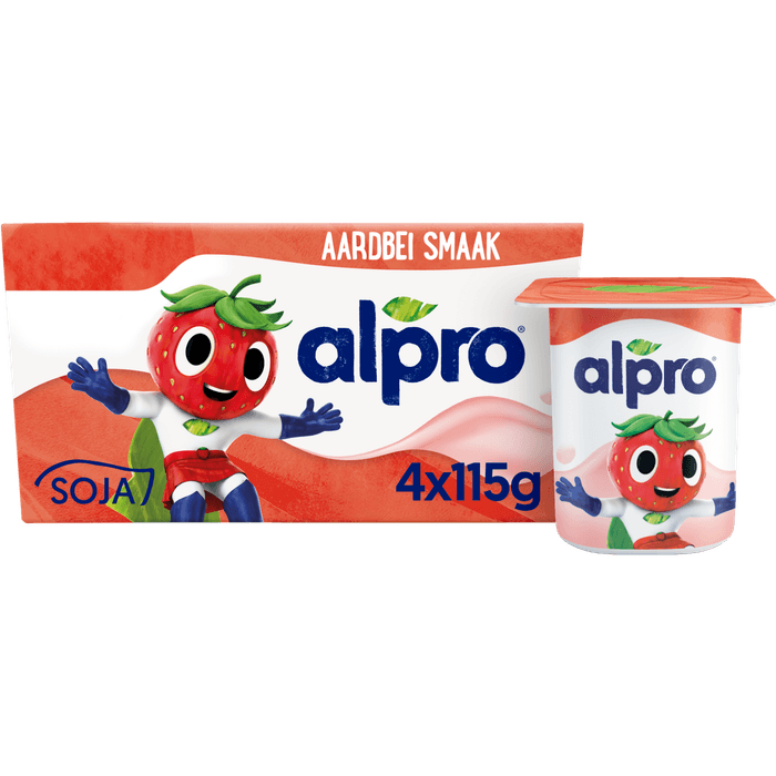 Alpro Kids yoghurtvariatie strawberry 4 st.