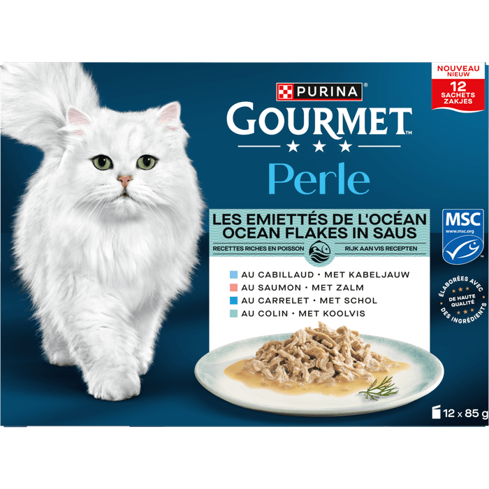 Gourmet Kattenvoer perle ocean flakes 12st