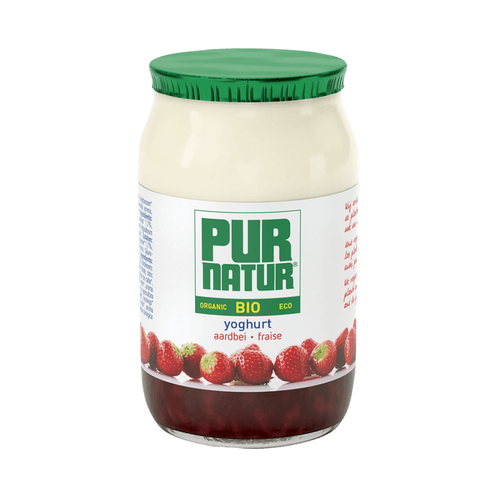 Pur Natur Biologische volle roeryoghurt aardbei