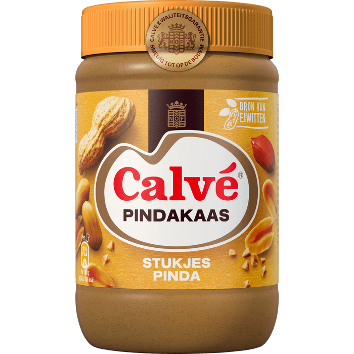 Calvé Pindakaas met stukjes pinda