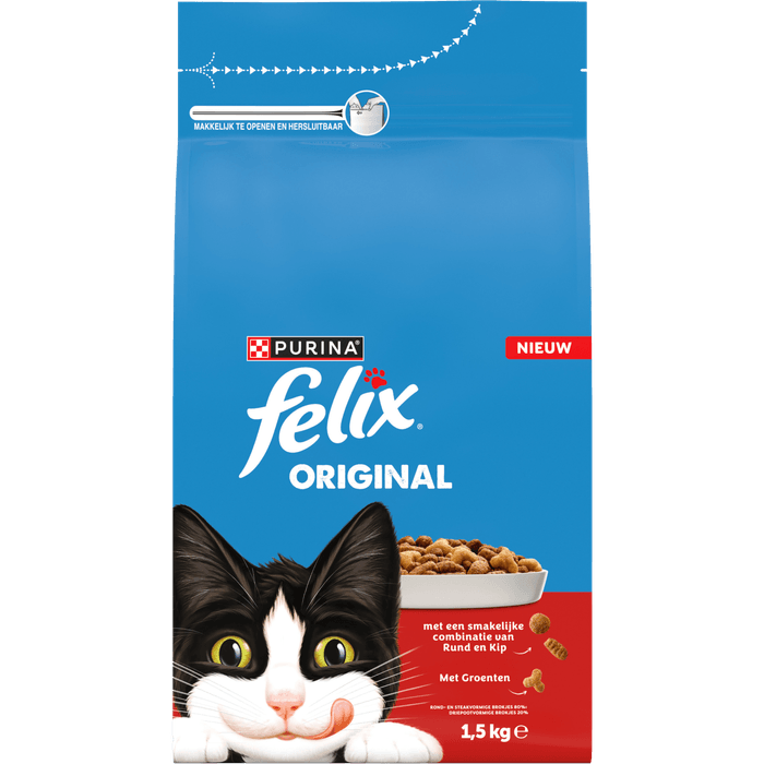 Felix Kattenvoer original rund kip met groenten