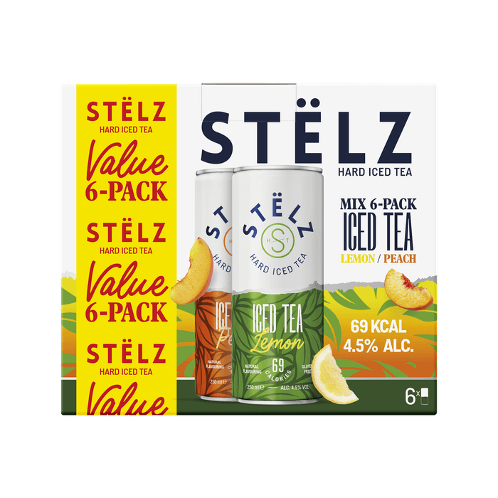 STELZ Hard ice tea lemon & peach 6x