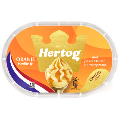 Hertog Ijs oranje vanille