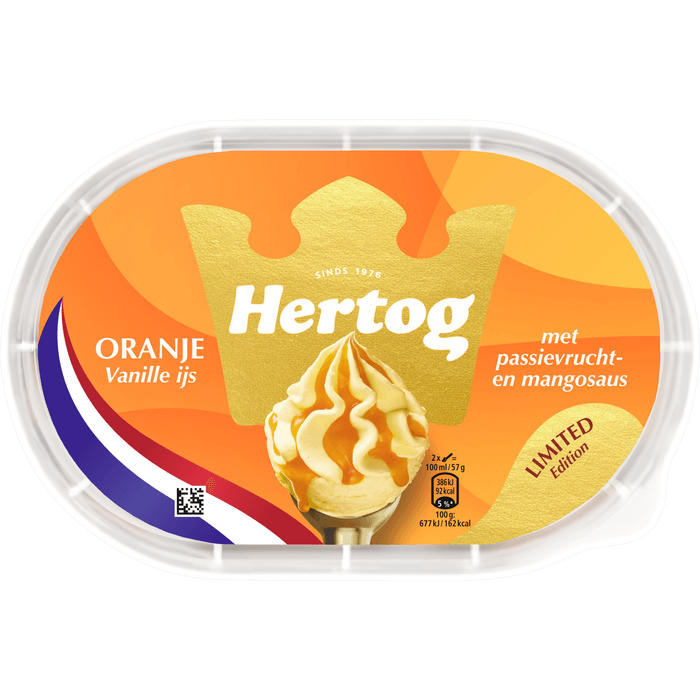 Hertog Ijs oranje vanille