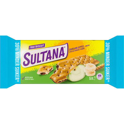 Sultana Fruitbiscuits banaan appel 30%