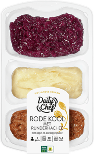 Daily Chef Rode kool met runderhachee appel en aardappelpuree