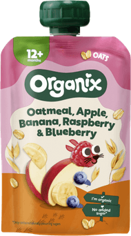 Organix Just oatmeal-apple banana, raspberrry bleuberry 12+ maanden