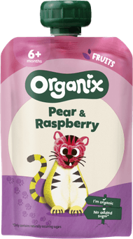 Organix Knijpzakje pear-raspberry 6+ maanden