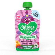 Olvarit Veggies 12+ maanden biet-bosbes-paarse wortel