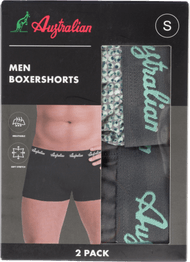 Australian Boxer print/uni 2-pack maat s t/m xxl