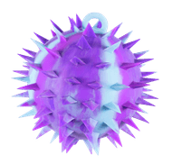 Pufferbal funky met spikes 18cm assorti